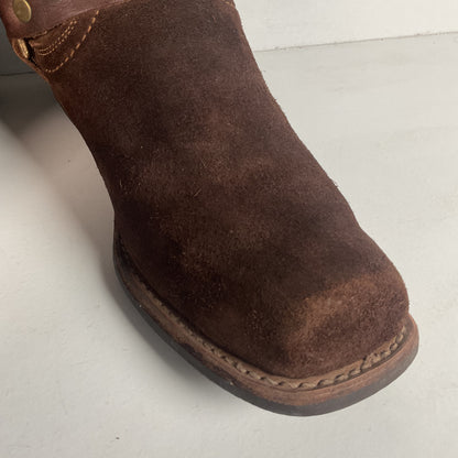 1970s Sears Chocolate Suede Harness Boots Men’s 10 B (Narrow) USA Made