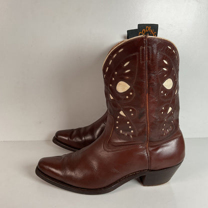 1940s Men’s Goding Pee Wee Cowboy Boots 10.5 D Butterfly Inlay