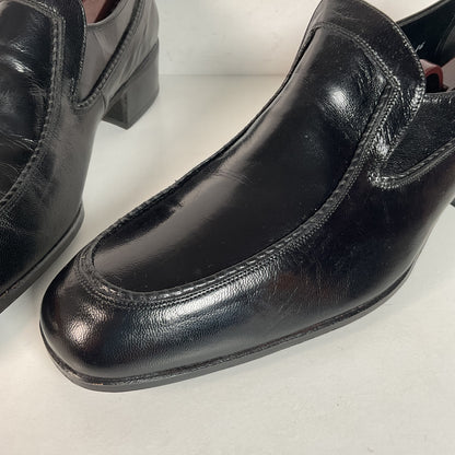 Vintage Florsheim Designer Collection | Apron Toe Loafers | 1970s | Black | 12 B
