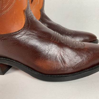 Vintage J. Chisholm Cowboy Boots | Tooled Inlays | USA Made | Men’s 8.5 D