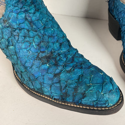 Custom Blue Sea Bass Cowboy Boots Men’s 7.5 | Women’s 8.5 Exotic