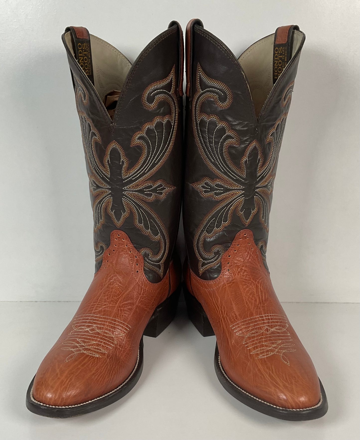 Hondo Spanish Shoulder Leather Cowboy Boots 9.5 D Style 9604