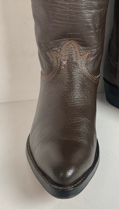 1960s Tony Lama Water Buffalo Cowboy Boots 8.5 D Gold Label Exotic