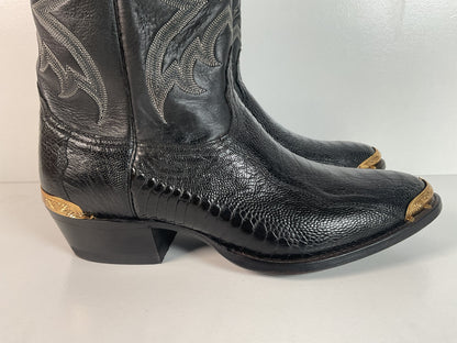 Vintage Nocona Ostrich Leg Cowboy Boots | Exotic | USA Made | 11 EE