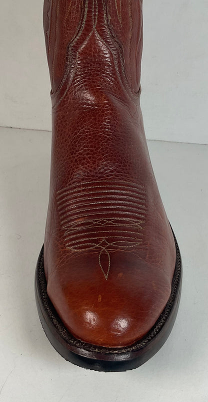 Lucchese Classics Handmade Cowboy Boots 12 EE Brown Bison Hide