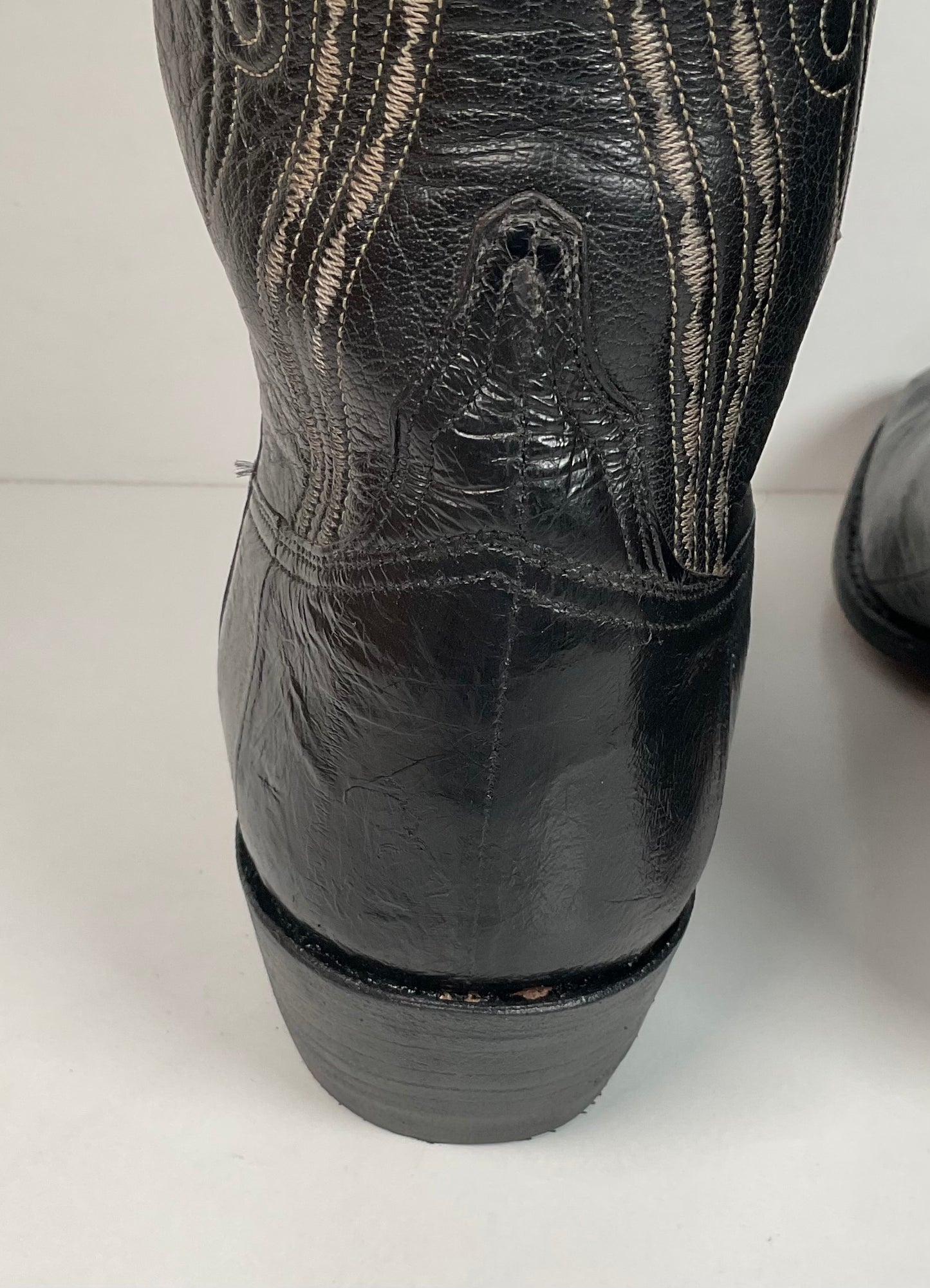 Lucchese San Antonio Exotic Eel Cowboy Boots 9 B Vintage French Toe