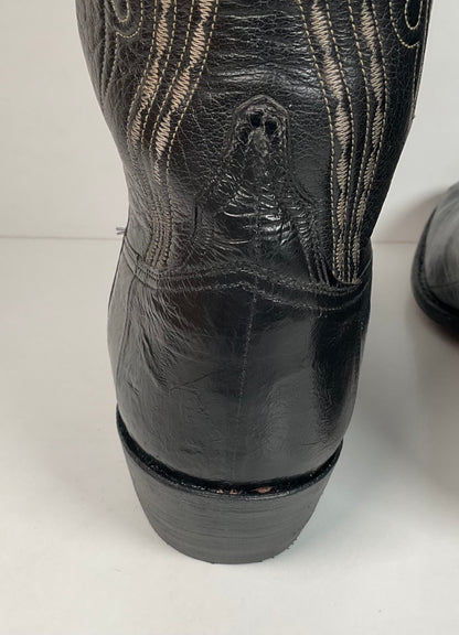 Lucchese San Antonio Exotic Eel Cowboy Boots 9 B Vintage French Toe