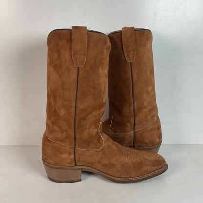 Wolverine Pigskin Suede Cowboy Boots 8.5 EE USA Made Rough Out