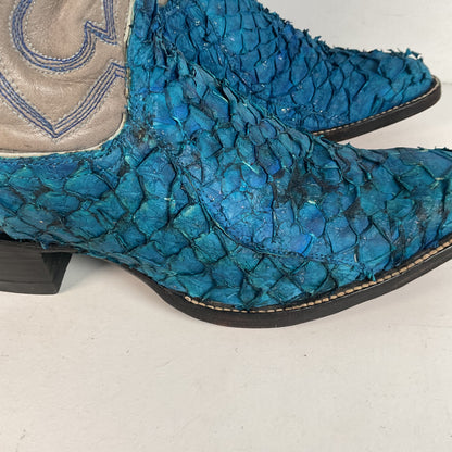 Custom Blue Sea Bass Cowboy Boots Men’s 7.5 | Women’s 8.5 Exotic