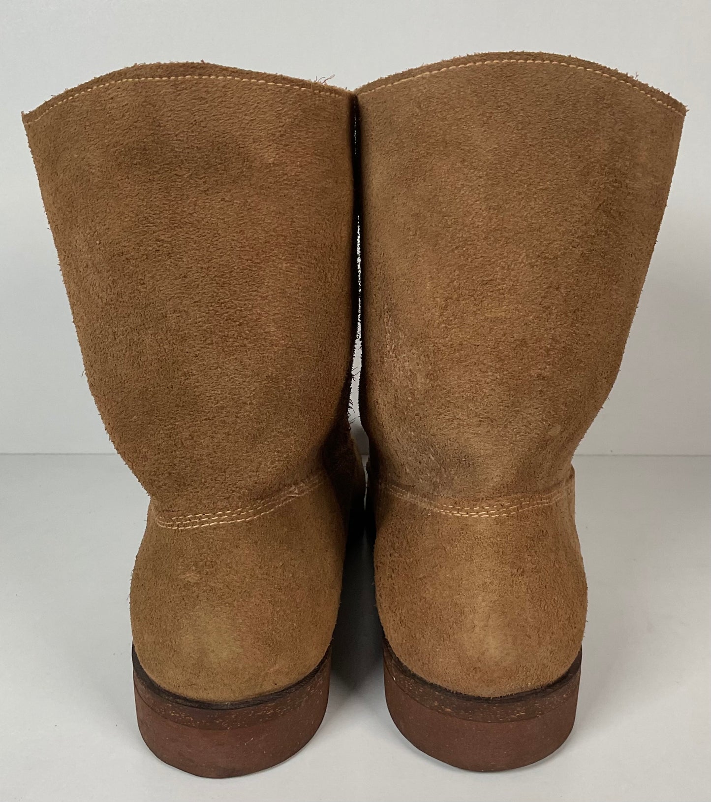 Vintage 1960s Sears Roebuck Wearmaster Suede Ankle Boots 11 D Rough Out