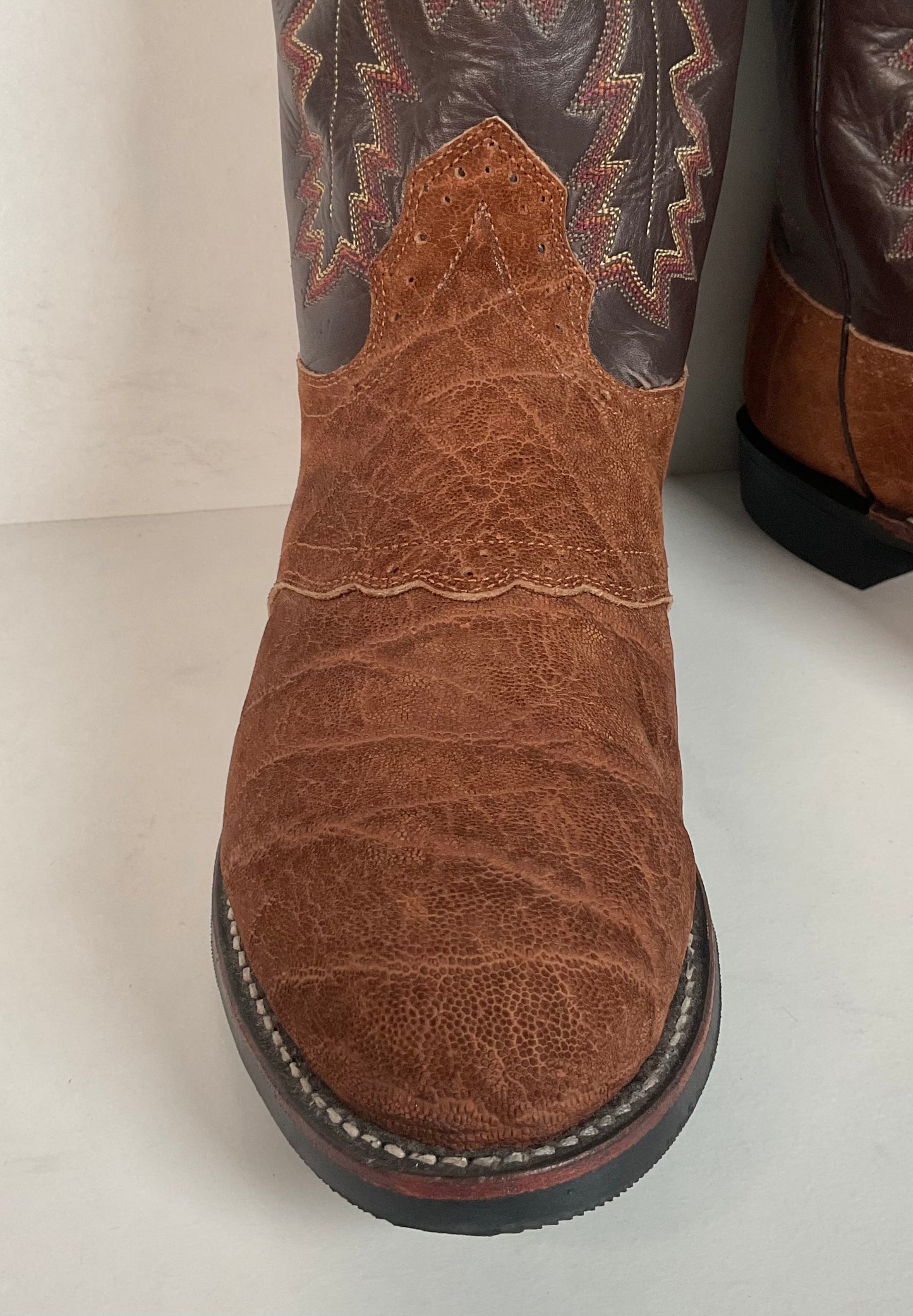 Vintage Larry Mahan Sanded Elephant Roper Boots | Exotic | USA Made | Men’s 9.5 D