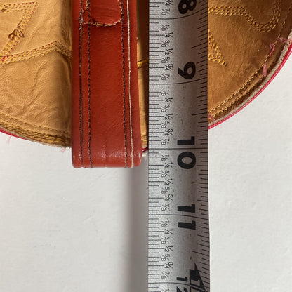 Vintage Tony Lama Burnt Orange Cowgirl Boots 6.5 C Tooled Inlay