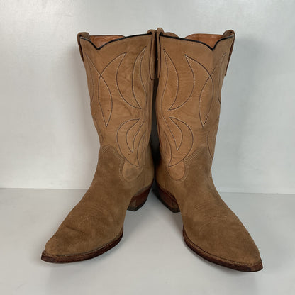 Vintage 1960s Rough Out Suede Cowboy Boots 10 D USA Made