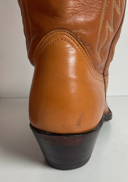 Vintage Nocona 17” Cowgirl Boots 7.5 C USA Made Old White Label