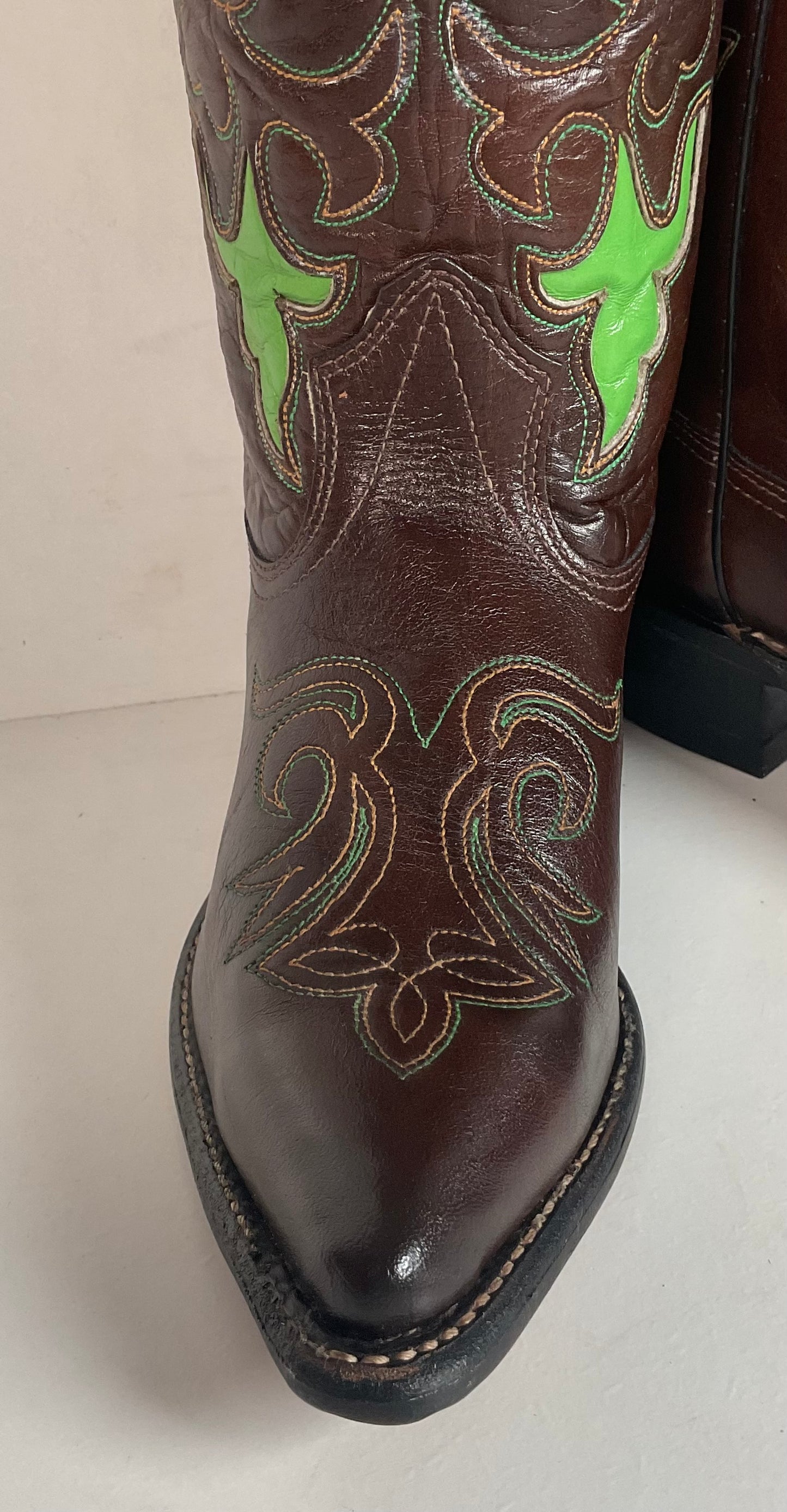 Vintage 1970s Texas Poppy Flower Cowgirl Boots 8 M USA Made