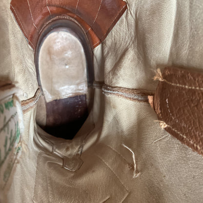 Vintage M.L. Leddy Full Ostrich Quill Cowboy Boots Custom Thrashed