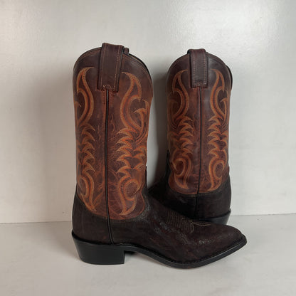 Tony Lama Men’s Vintage Chocolate Elephant Cowboy Boots 8.5 D USA Made Exotic