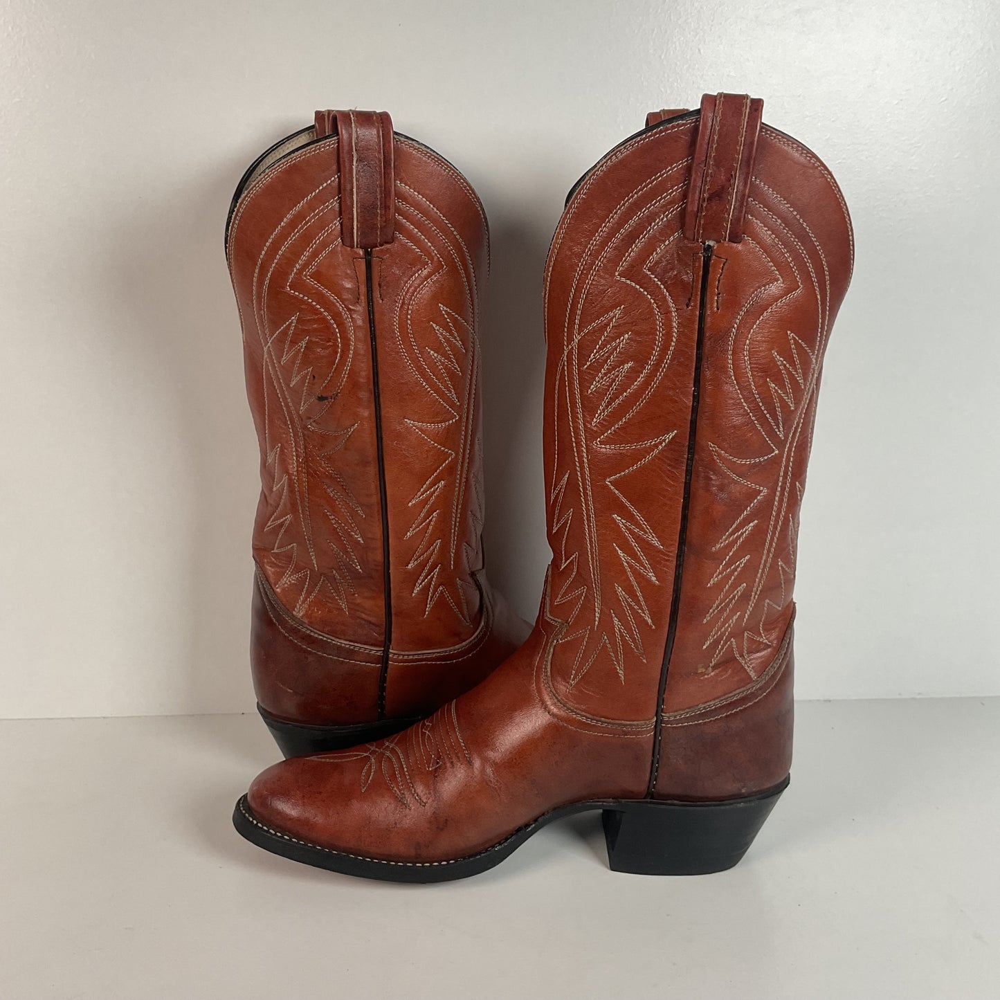 Vintage Tony Lama Cowboy Boots | Chocolate Cow | Men’s 7.5 C | Women’s 8.5