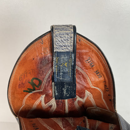 Vintage Sanders Cowboy Boots | Exotic Shark Skin | Extra Narrow | Men’s 11.5 A