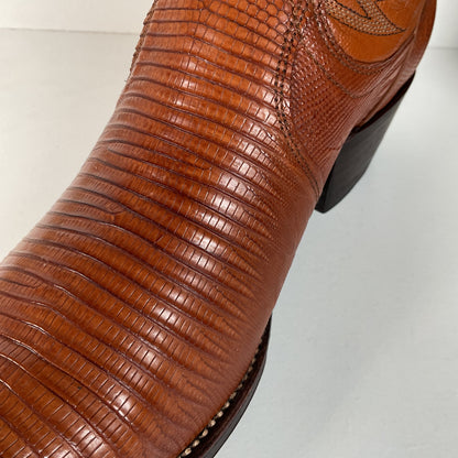 Vintage Dan Post Teju Lizard Cowboy Boots | Peanut Brittle | Men’s 10 D