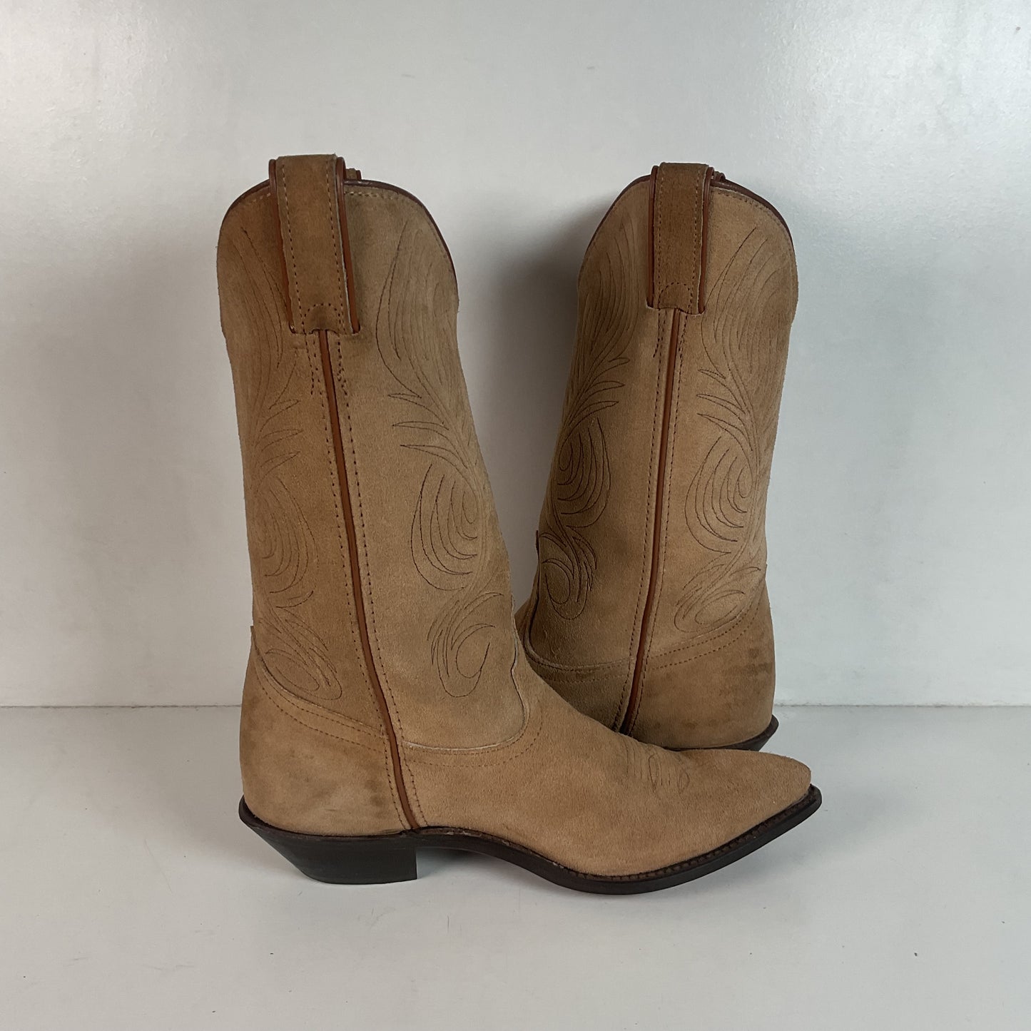 Vintage Women’s Rough Out Suede Cowgirl Boots 8 M USA Made