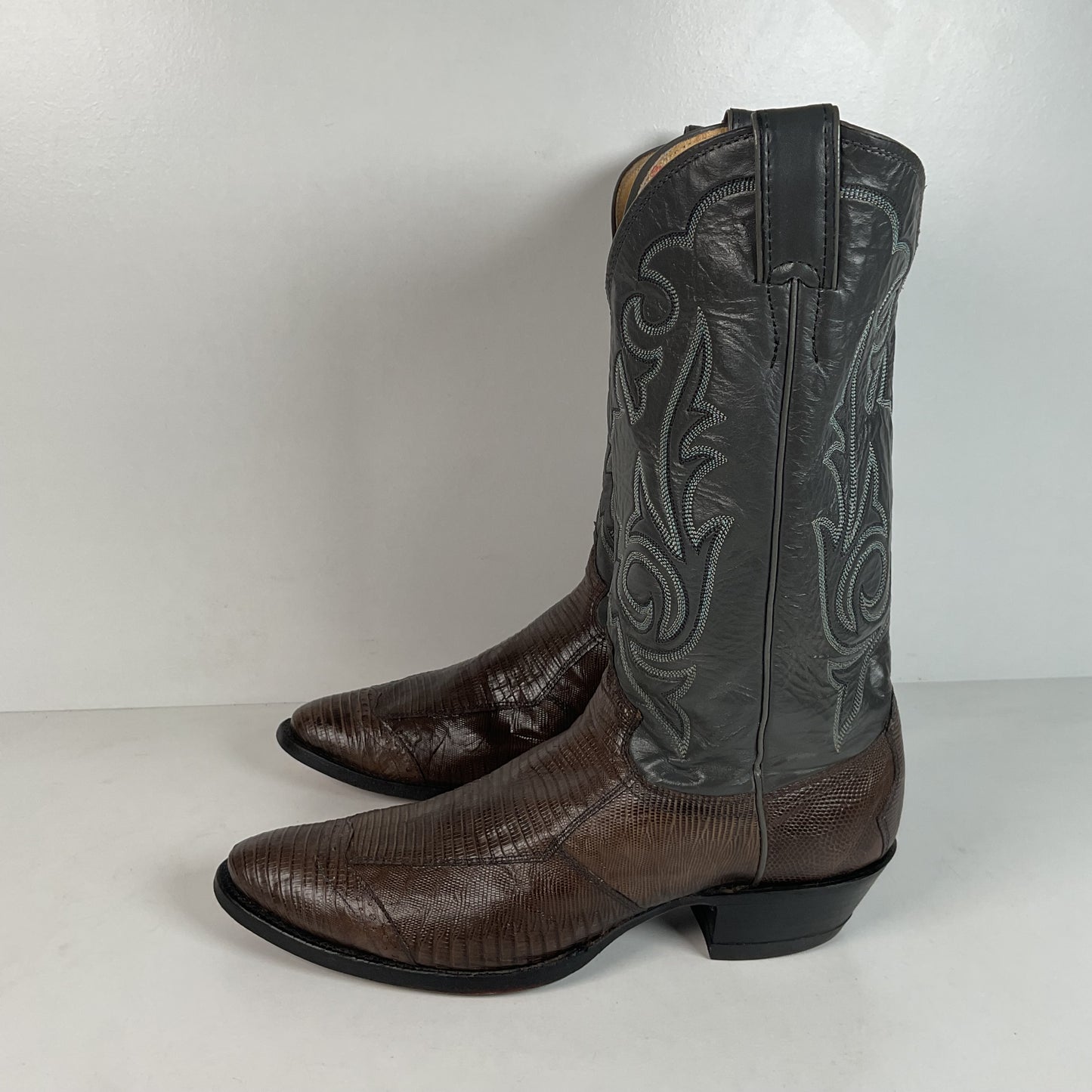 Vintage Justin Teju Lizard Cowboy Boots | Brogued | USA Made | Men’s 10.5 B