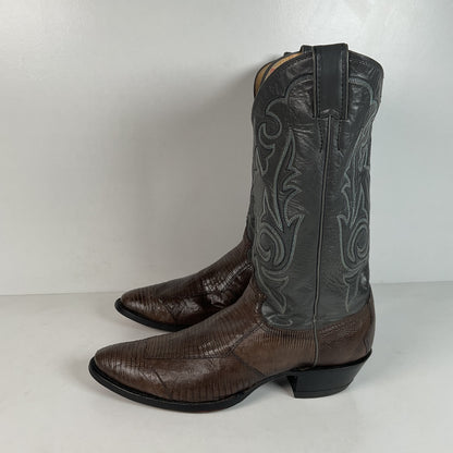 Vintage Justin Teju Lizard Cowboy Boots | Brogued | USA Made | Men’s 10.5 B