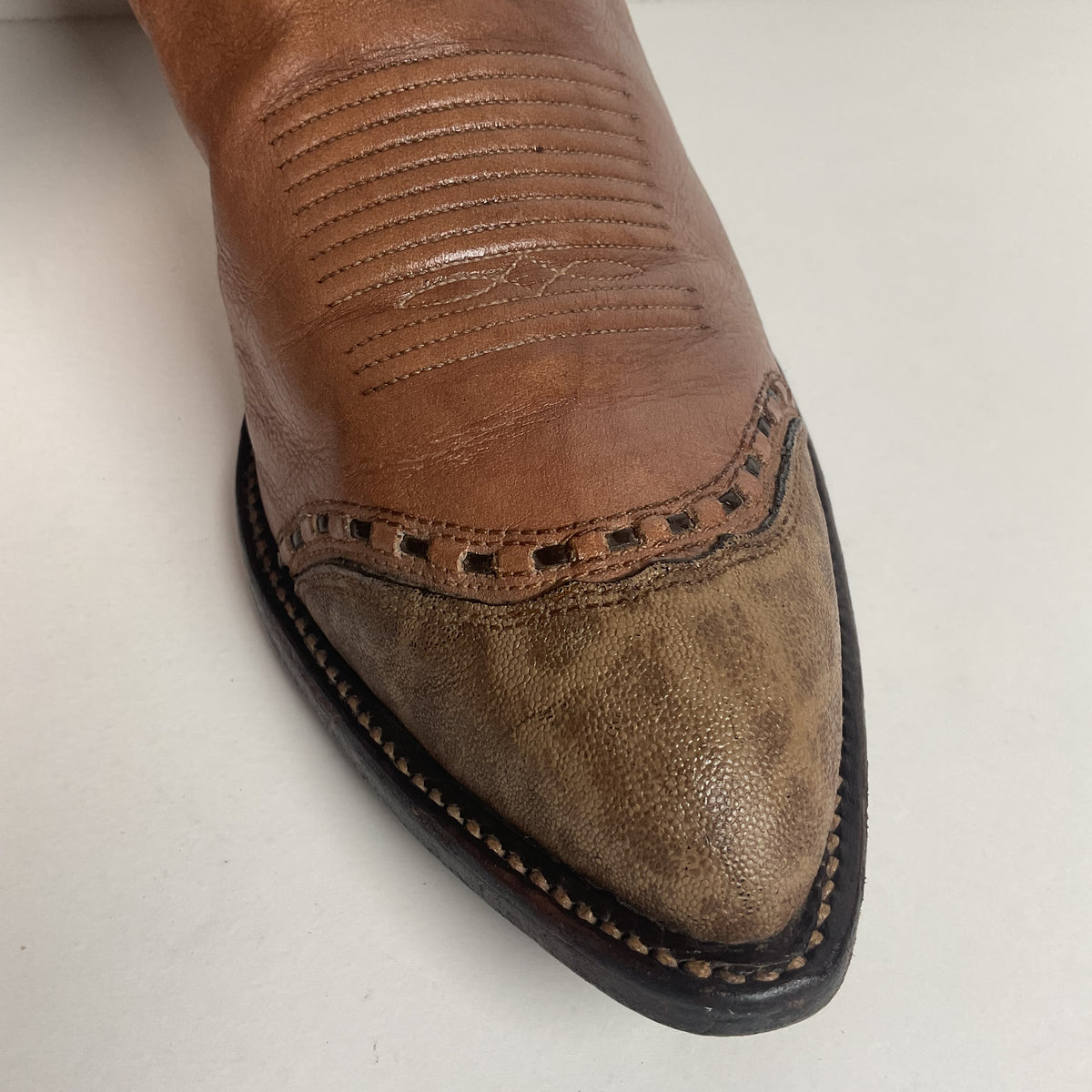 Vintage Tony Lama Elephant Wingtip Cowboy Boots | Gold Label | Exotic | Men’s 9 EE