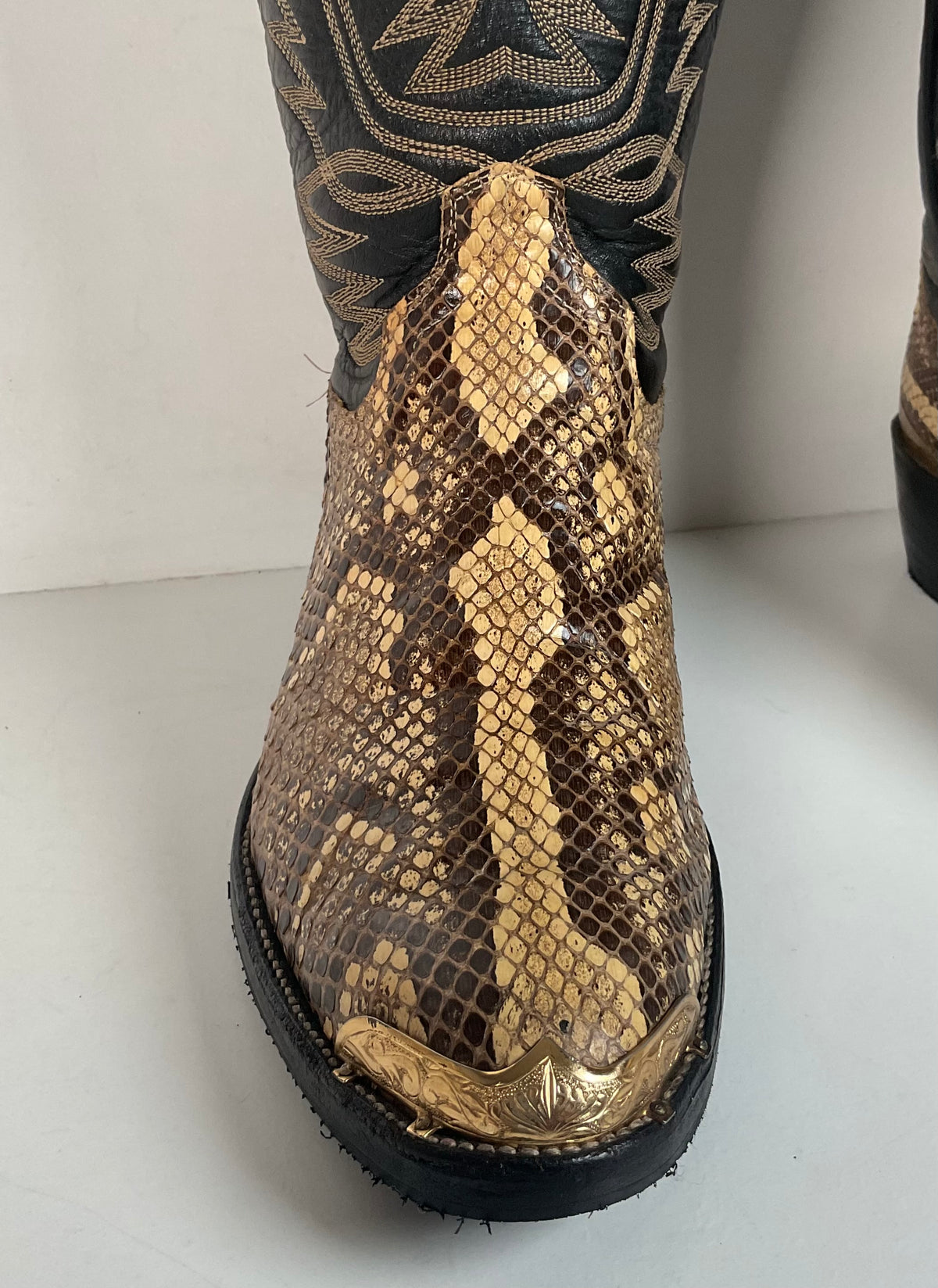 Cowtown Python Snakeskin Cowboy Boots | Front Cut | USA Made | Men’s 9.5 D