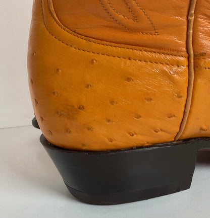 Los Altos Full Quill Ostrich Cowboy Boots | Buttercup | Exotic | Men’s 9.5 EE