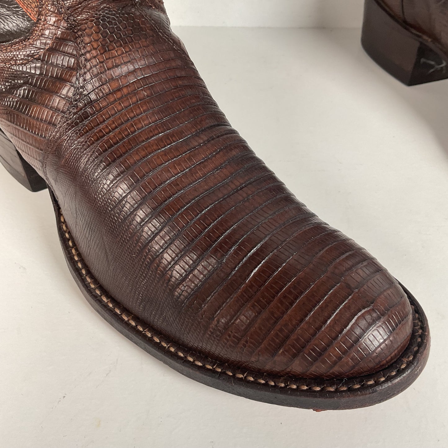 Vintage Tony Lama Teju Lizard Cowboy Boots | Gold Label | 7.5 B | Women’s 8.5