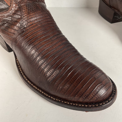 Vintage Tony Lama Teju Lizard Cowboy Boots | Gold Label | 7.5 B | Women’s 8.5