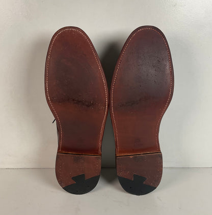 Alden for J. Crew Derby Blucher Shoes 12 D Cigar Brown