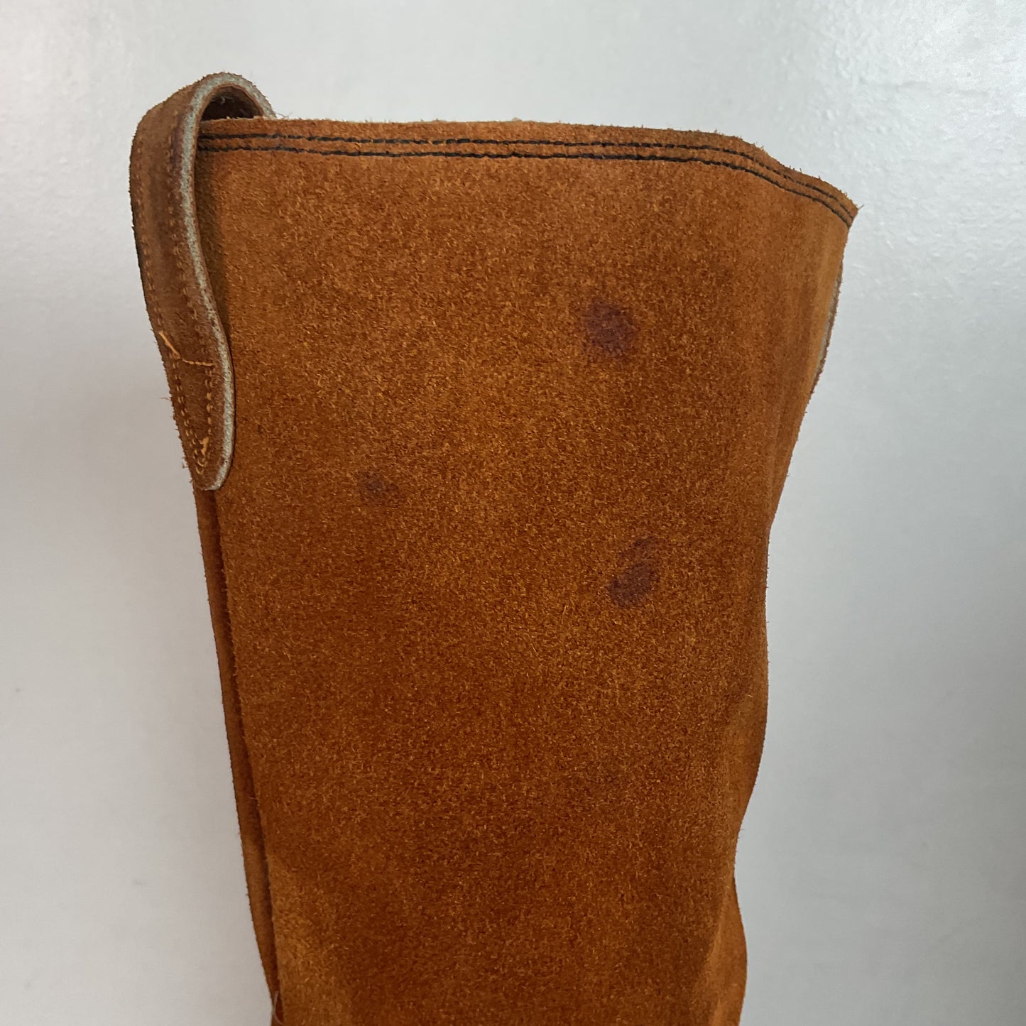 1970s Texas Suede Harness Boots 9 D USA Made Rough Out