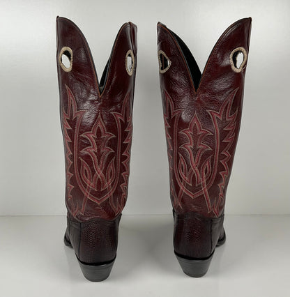 Vintage Tony Lama Teju Lizard Buckaroo Boots | Burgundy | Women’s 9 B