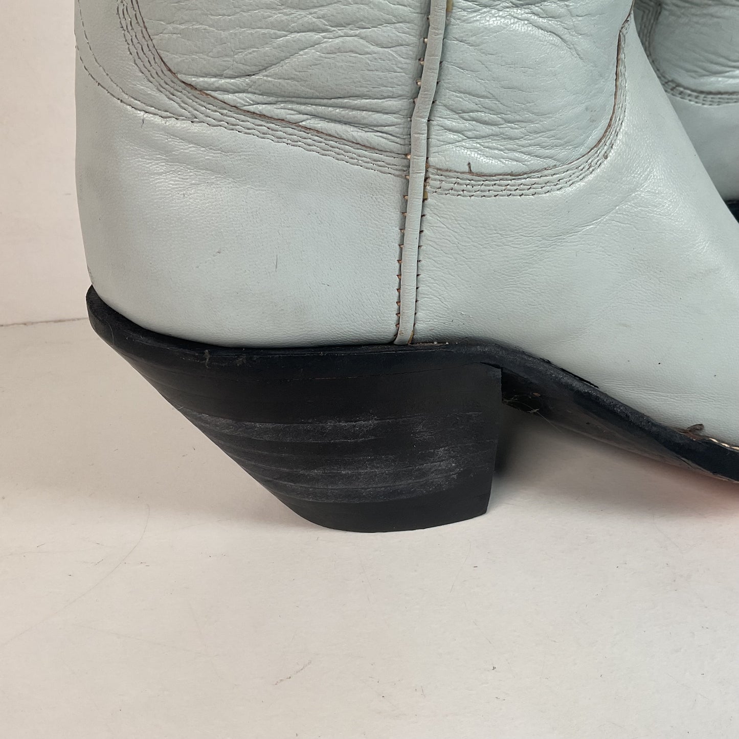 Custom Tall Top Cowboy Boots 11 Wide Shooter Style Off White