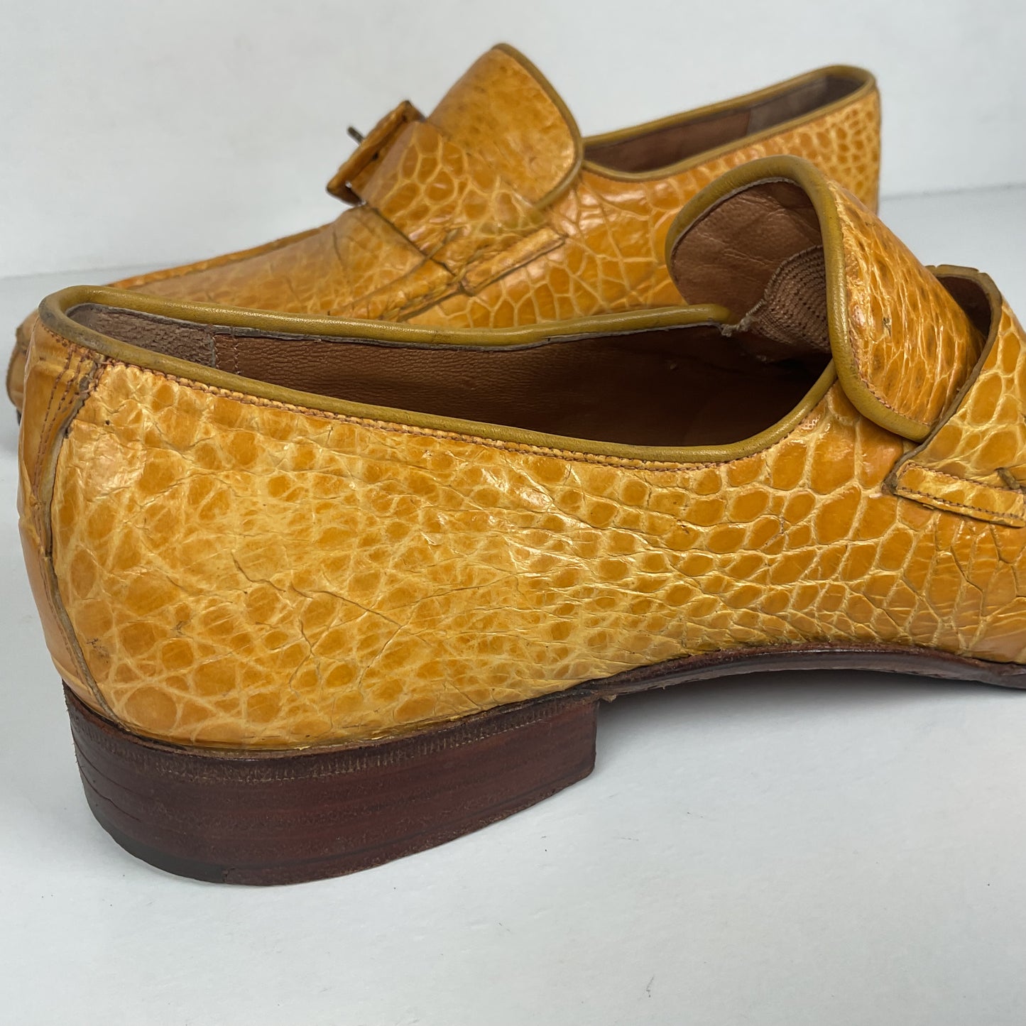Vintage Sea Turtle Loafers | Monk Strap | Yellow | Men’s 7 D