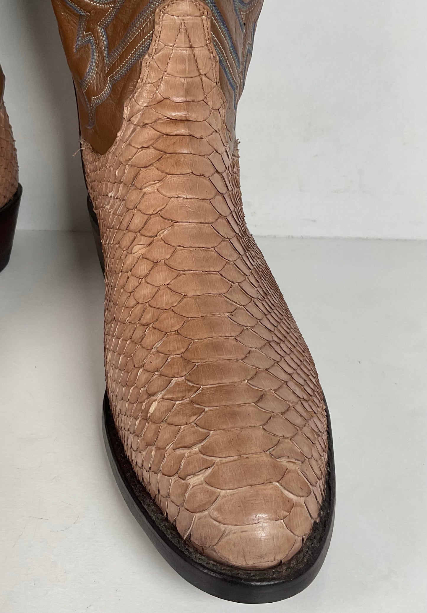 Vintage Tony Lama Python Cowboy Boots | Snakeskin | Gold Label | 10.5 D