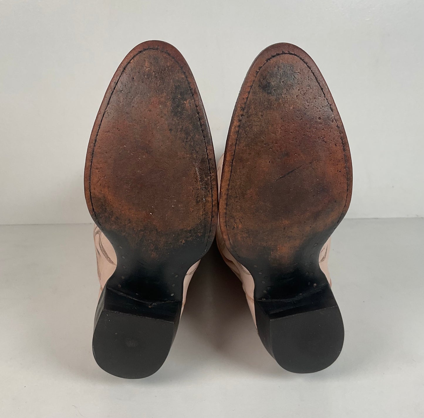 Vintage Larry Mahan Teju Lizard Cowgirl Boots | Peach | 1980s | Women’s 6 B