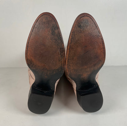Vintage Larry Mahan Teju Lizard Cowgirl Boots | Peach | 1980s | Women’s 6 B