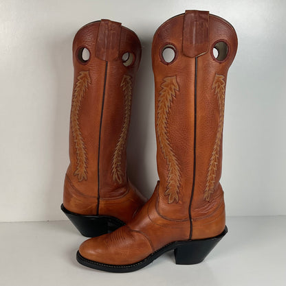 Olathe Brown Mule Buckaroo Boots | Tall Top | USA Made | Men’s 8.5 D