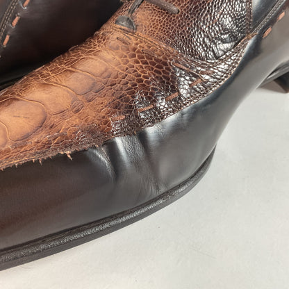 Mezlan Exotic Ostrich Leg Loafer Shoes 9.5 M Recrafted