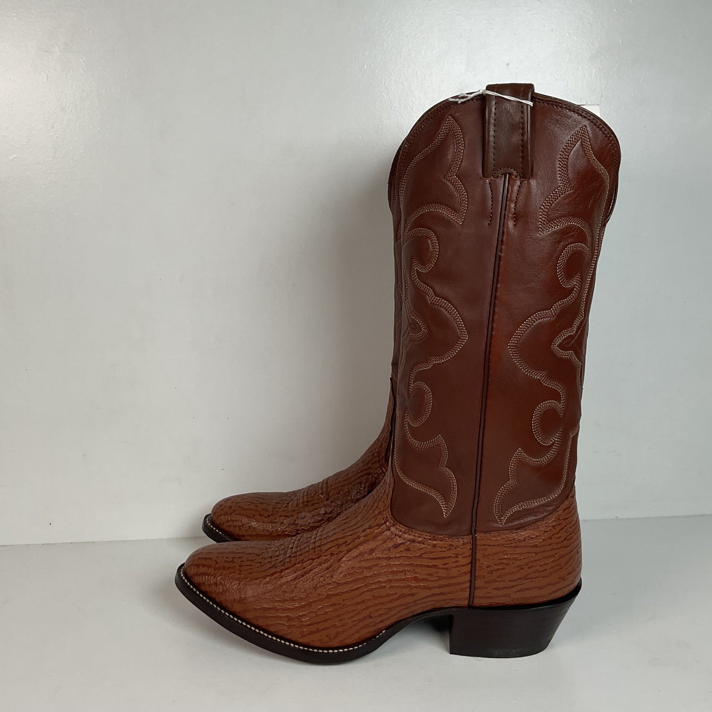 Vintage Nocona Shark Skin Cowboy Boots 9 E USA Made Exotic