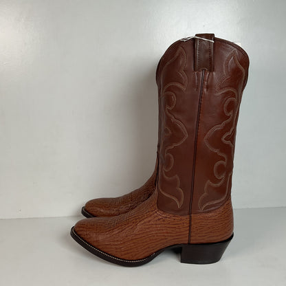 Vintage Nocona Shark Skin Cowboy Boots 9 E USA Made Exotic