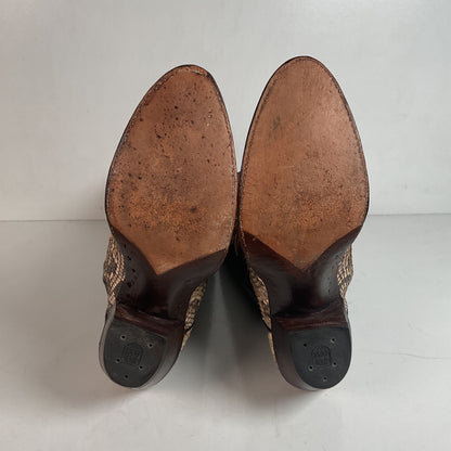 Vintage Dan Post Tall Python Cowgirl Boots 7.5 C USA Made Reticulated