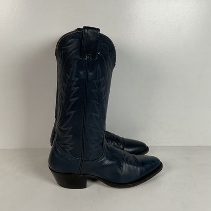 Vintage Nocona Deertan Cowboy Boots | USA Made | Blue | Men’s 6 B | Women’s 7