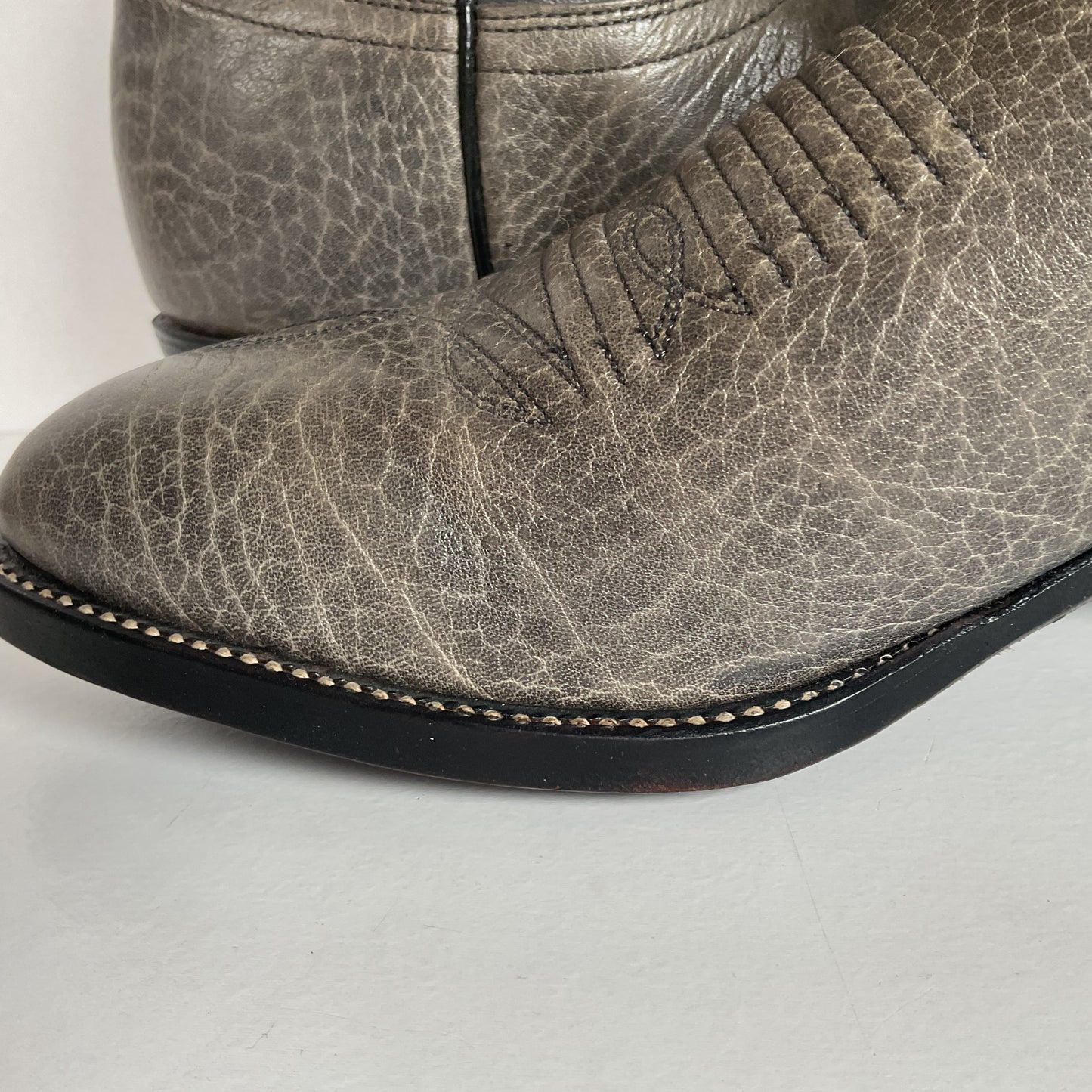 Vintage J. Chisholm Bullhide Cowboy Boots | USA Made | Grey | Men’s 8.5 D