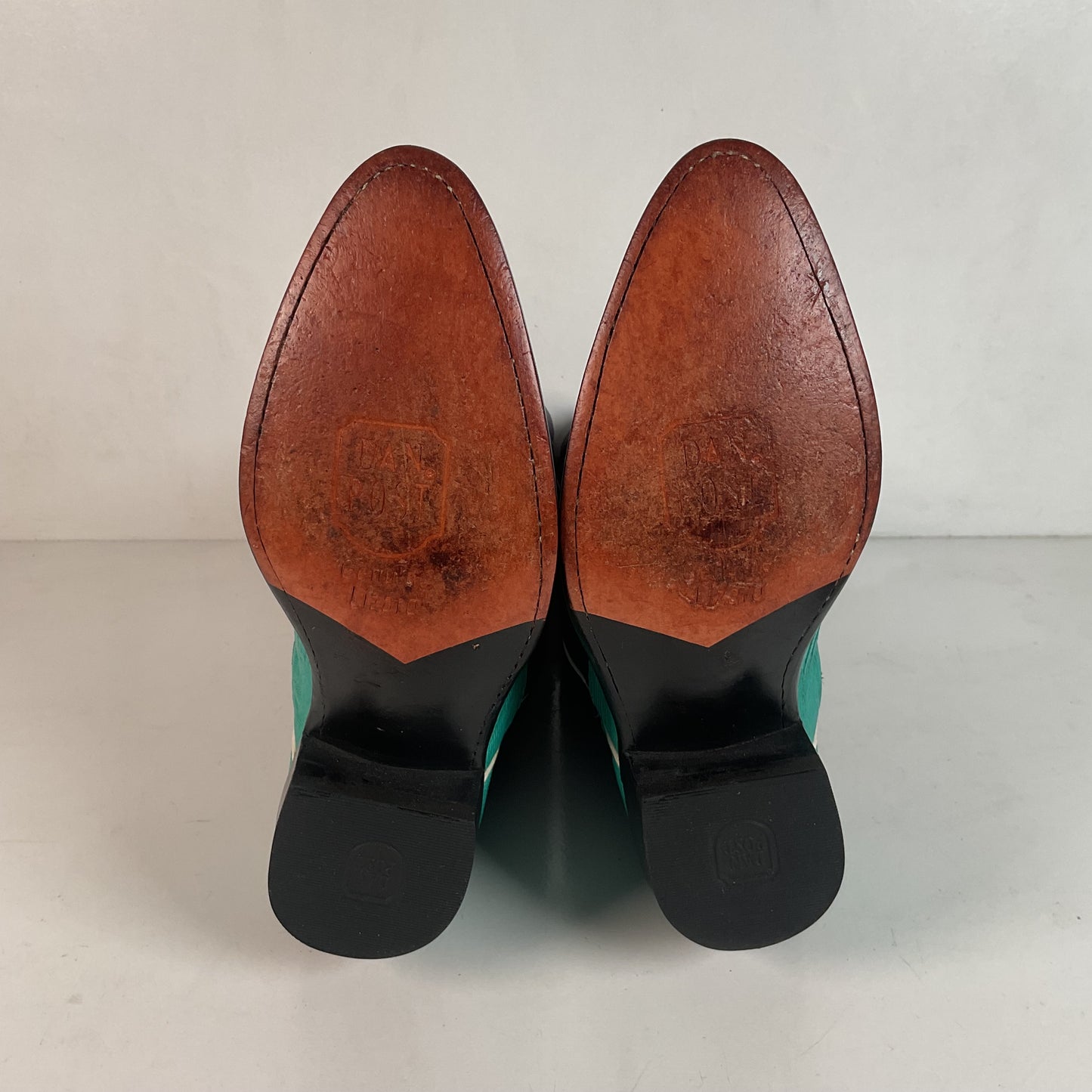 Dan Post Turquoise Cowgirl Boots 6 M Teju Lizard Vamp