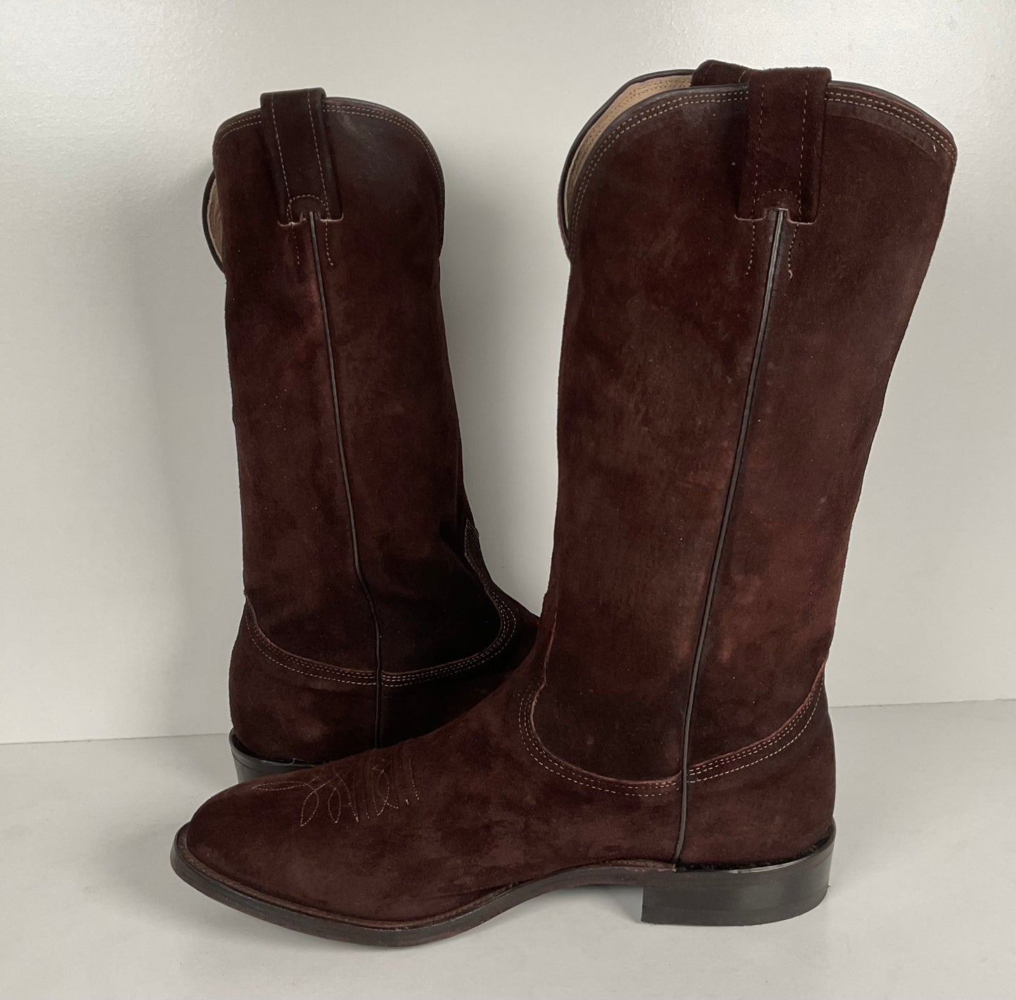 Vintage Nocona Pig Skin Suede Cowboy Boots | USA Made | Men’s 9.5 EE