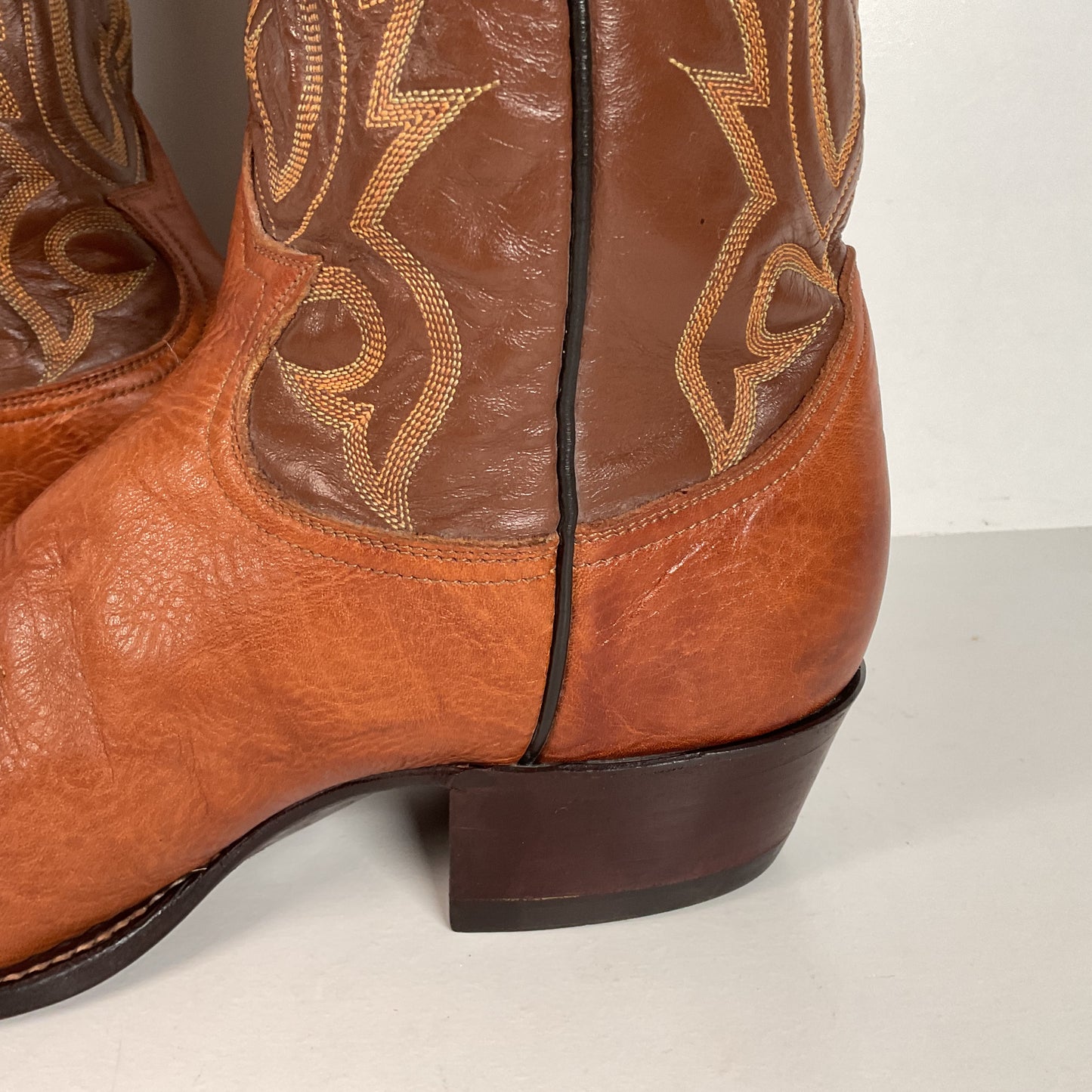 Vintage Tony Lama Cowboy Boots | Gold Label | Bull Shoulder | Men’s 9.5 E